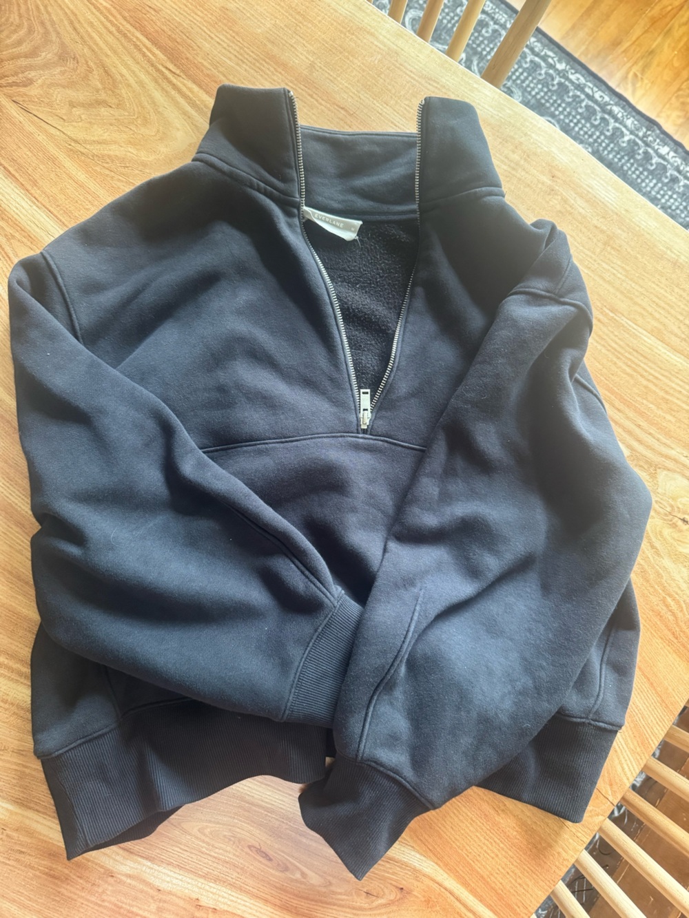 Everlane Zip-Front Sweater Hoodie - Black